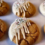 Chewy maple cinnamon cookies with white chocolate on a plate