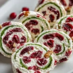 Christmas Cranberry Pinwheels festive appetizer dish