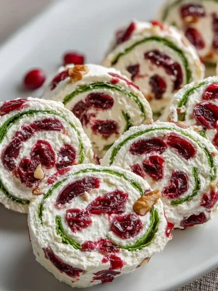 Christmas Cranberry Pinwheels festive appetizer dish