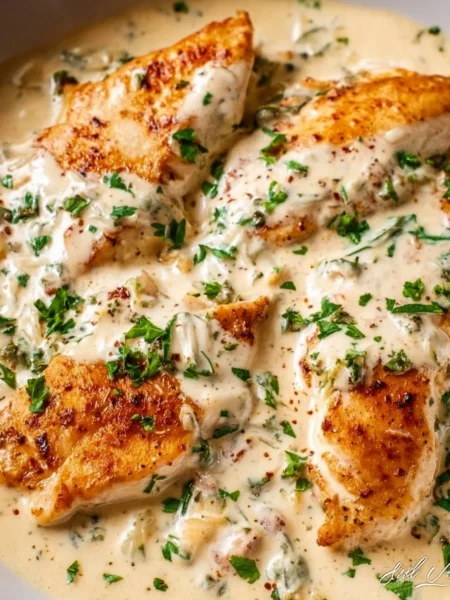 Delicious Easy Cream Cheese Chicken dish on a plate