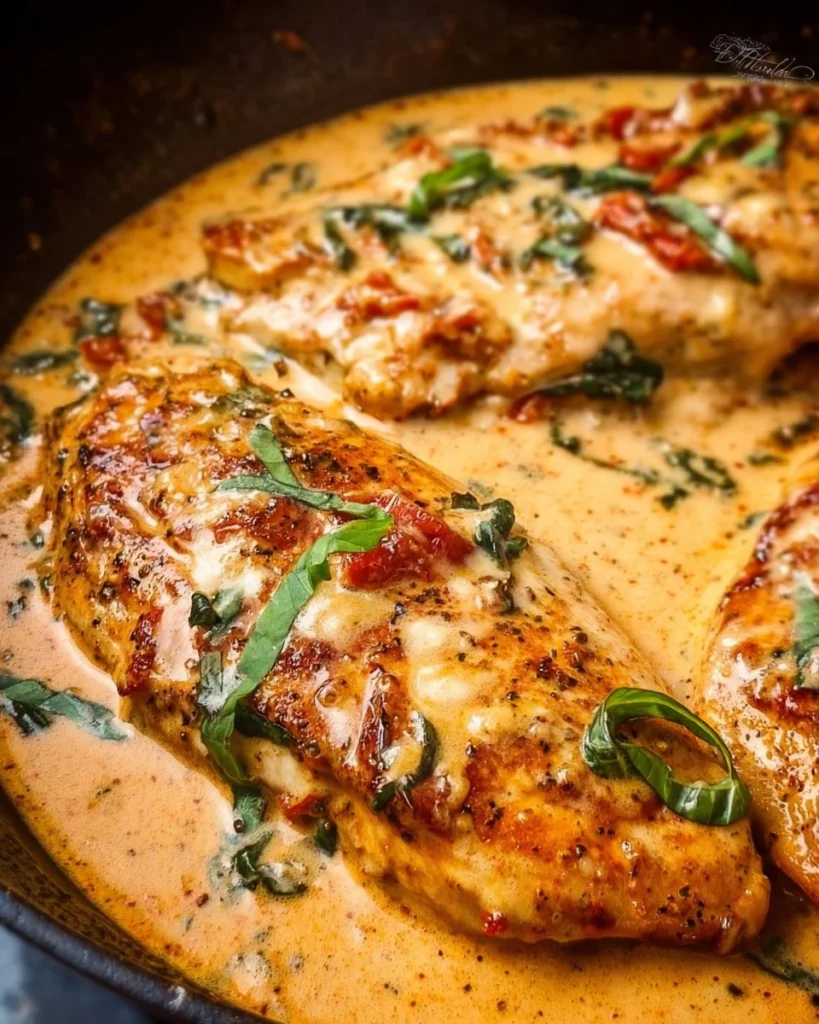 Delicious marinated chicken breast dish served with a creamy sauce, Marry Me Chicken.