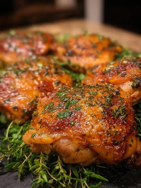 Easy ranch chicken thighs recipe served on a plate