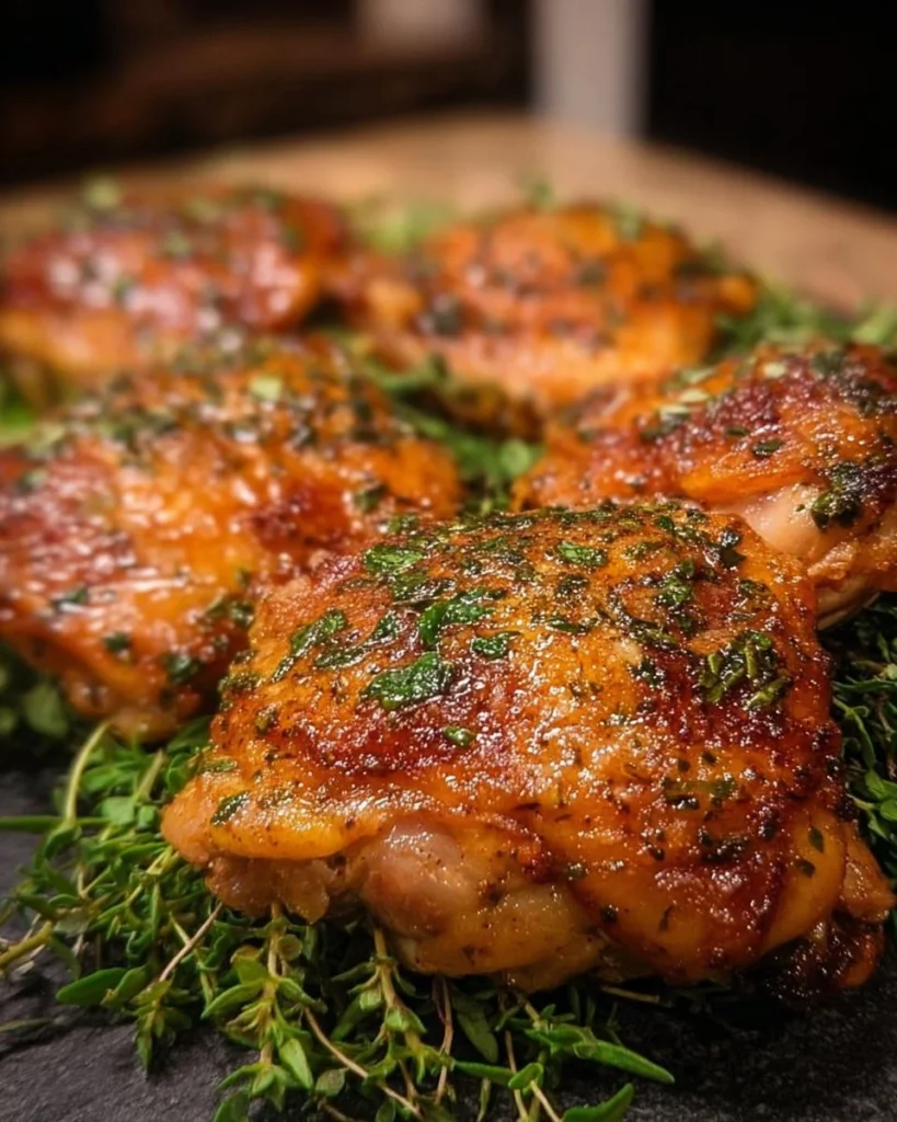 Easy ranch chicken thighs recipe served on a plate