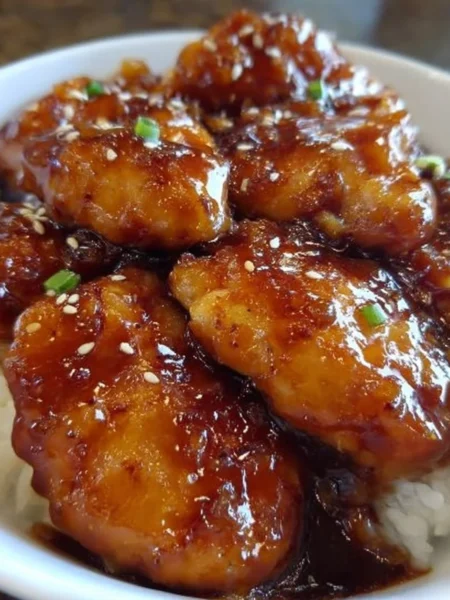 Sweet Hawaiian Crock Pot Chicken served on a plate with tropical fruits