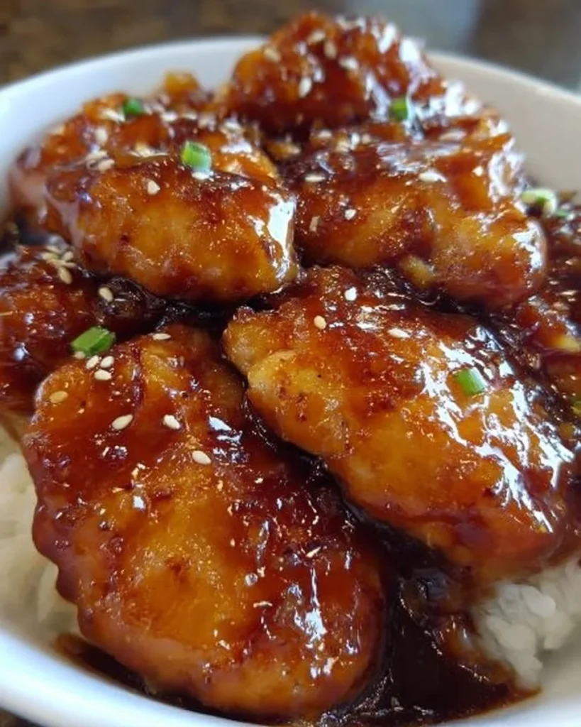 Sweet Hawaiian Crock Pot Chicken served on a plate with tropical fruits