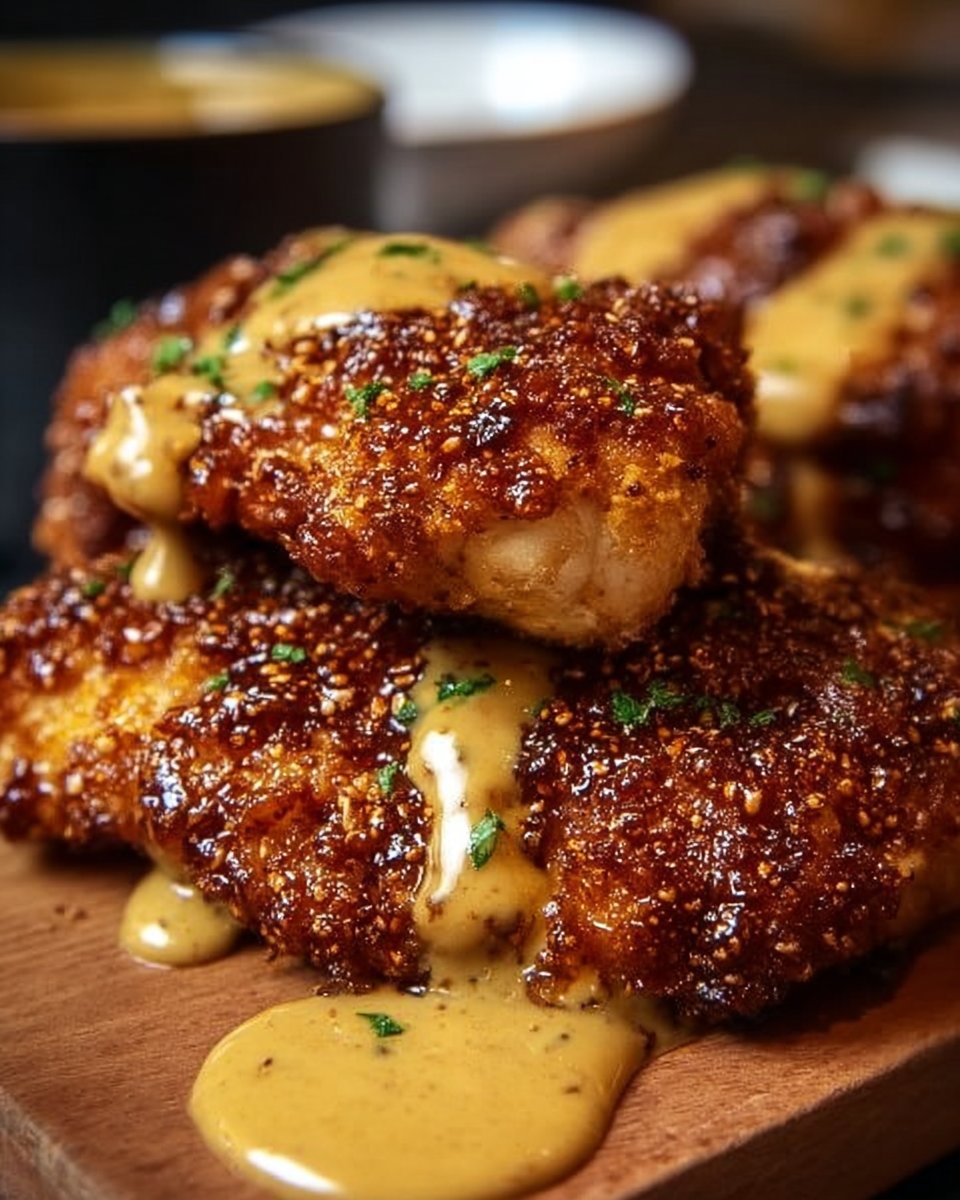 Delicious Pretzel Crusted Chicken with Mustard