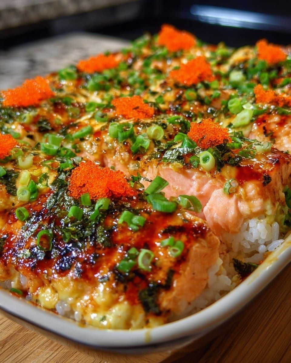 Easy Spicy Salmon Sushi Bake Recipe
