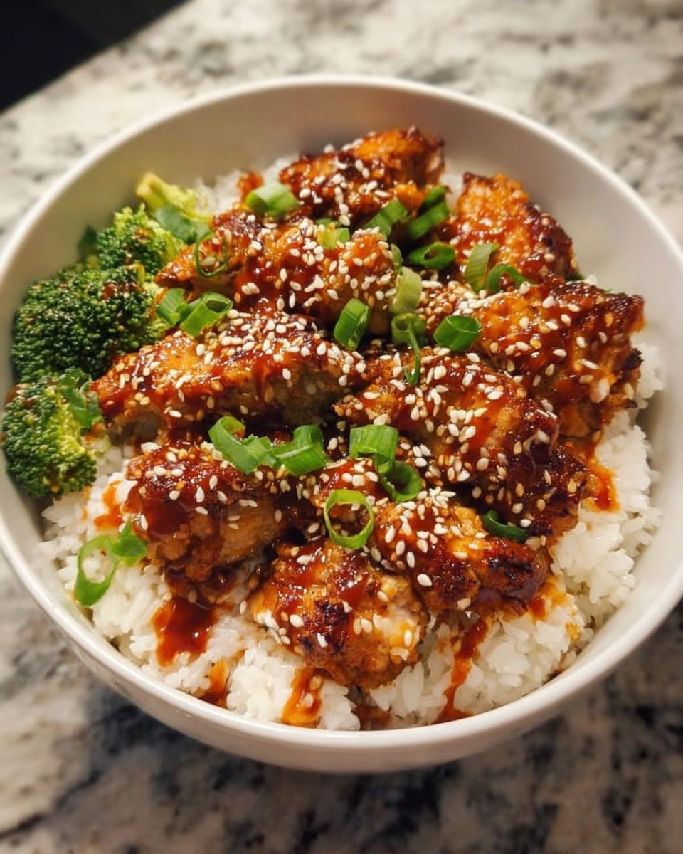 Delicious & Healthy Sticky Chicken Rice Bowls