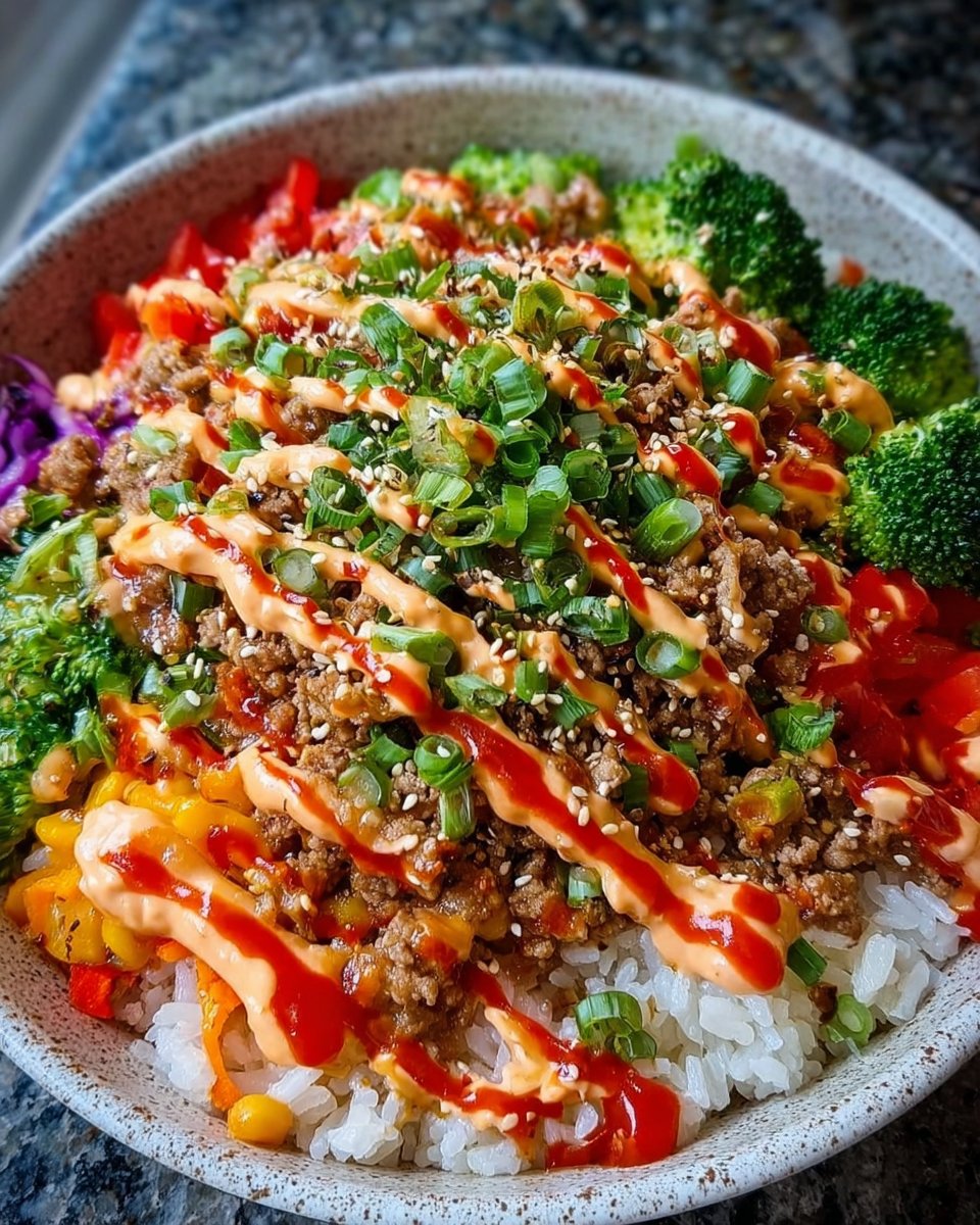 Bang Bang Ground Turkey Rice Bowls