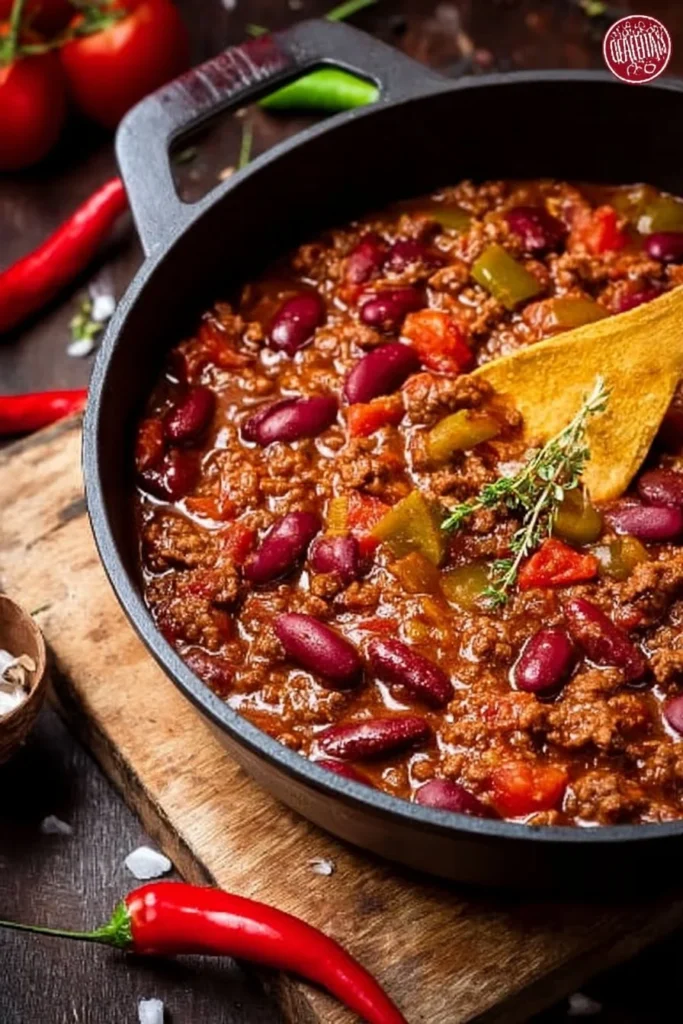 Gordon Ramsay's delicious Chili Con Carne with minced beef served in a bowl.