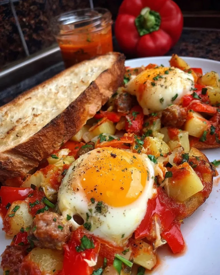 Delicious Easy Pizza Breakfast Hash served with toppings