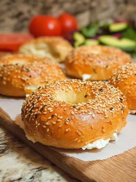 Delicious homemade air fryer bagels ready to enjoy